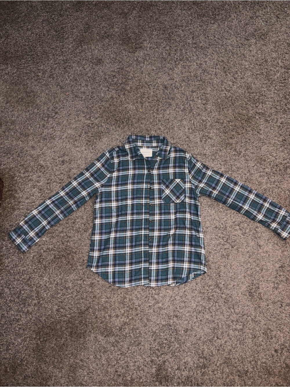 Aeropostale Blue Green Plaid Button-Down Shirt